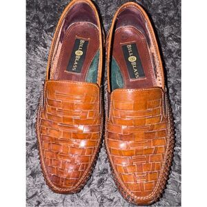 VINTAGE Bill Blass Woven Leather Loafers | Unisex Men’s 8.5 / Women’s 10 | MINT